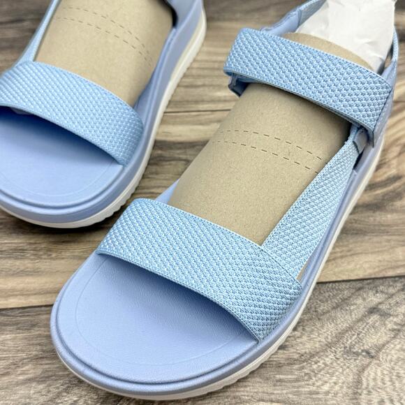 NIB Fitflop 9 Surff Two Tone Webbing/Leather Back Strap Sport Sandals Blue - Picture 5 of 12